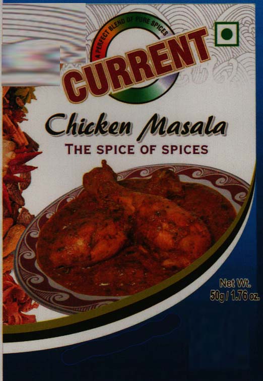 CURRENT MEAT MASALA (and logo) trademark logo