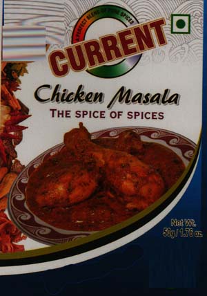 CURRENT MIX MASALA (and logo) trademark logo