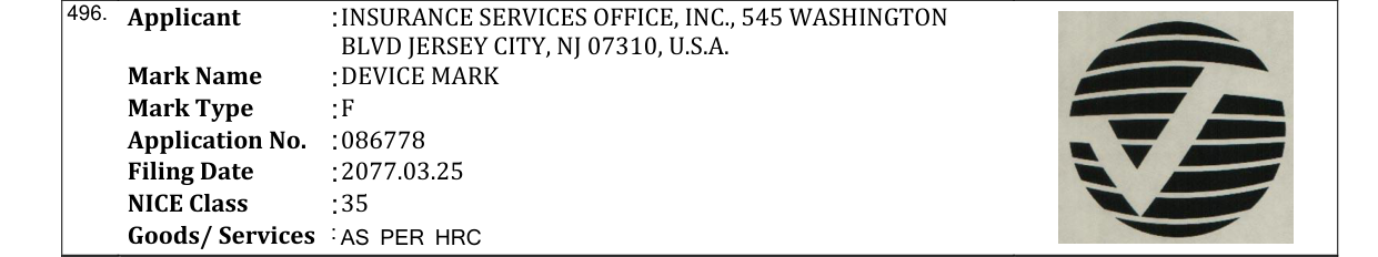 Original bulletin entry for DEVICE MARK