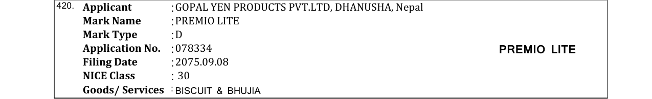 Original bulletin entry for NIYAMITA (and logo)