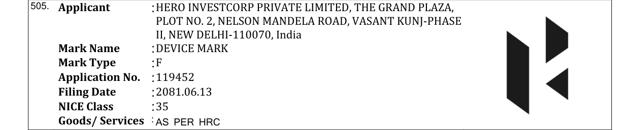 Original bulletin entry for DEVICE MARK