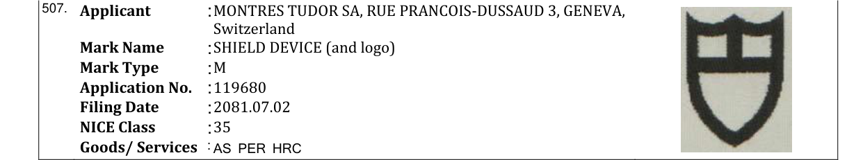Original bulletin entry for SHIELD DEVICE (and logo)