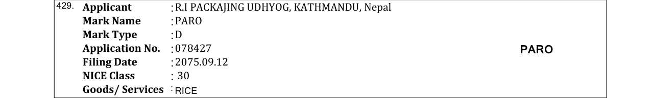 Original bulletin entry for SHREEPECH