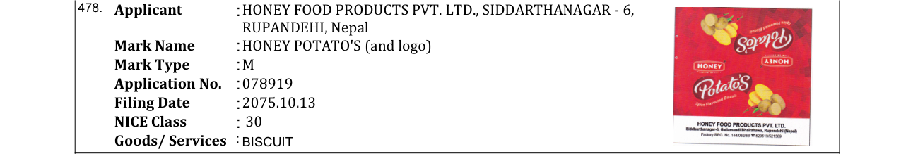 Original bulletin entry for GANGARAM LALLUDAS PATEL VICTORY (and logo)