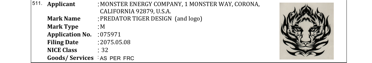 Original bulletin entry for CHINESE CHARACTER (and logo)
