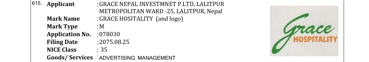 Original bulletin entry for GRACE BAKERY (and logo)