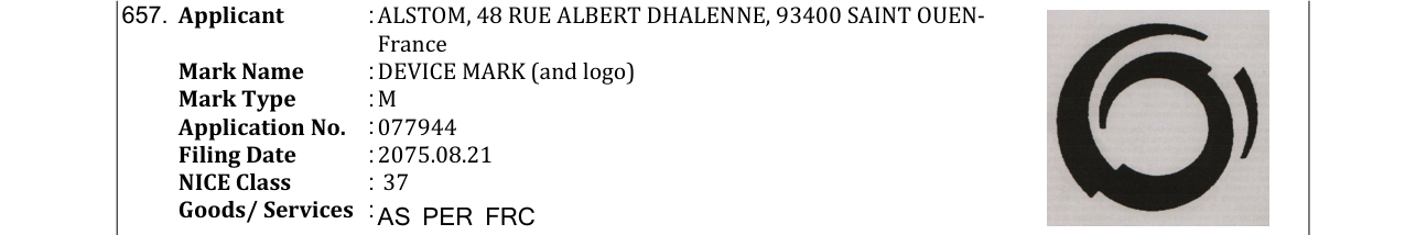 Original bulletin entry for ALSTOM