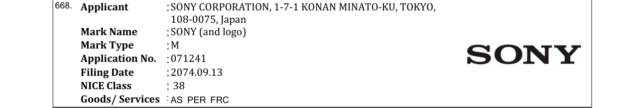 Original bulletin entry for SAMSUNG