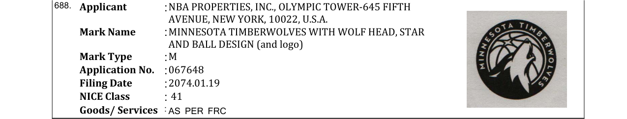 Original bulletin entry for SONY (and logo)