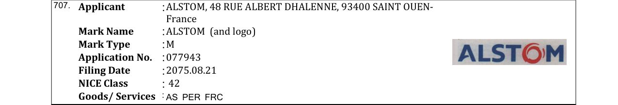 Original bulletin entry for DEVICE MARK (and logo)
