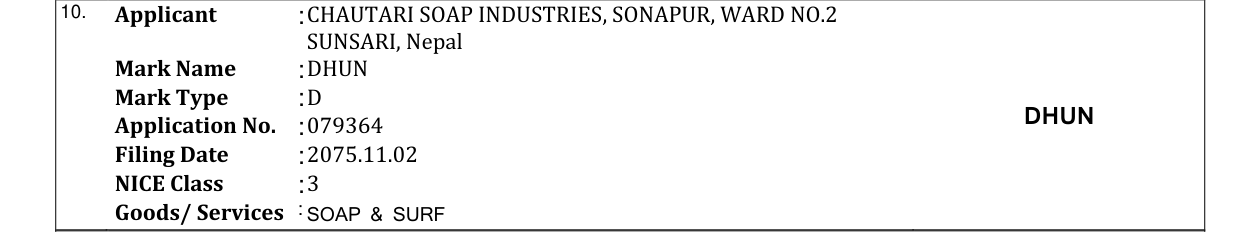Original bulletin entry for DHUN