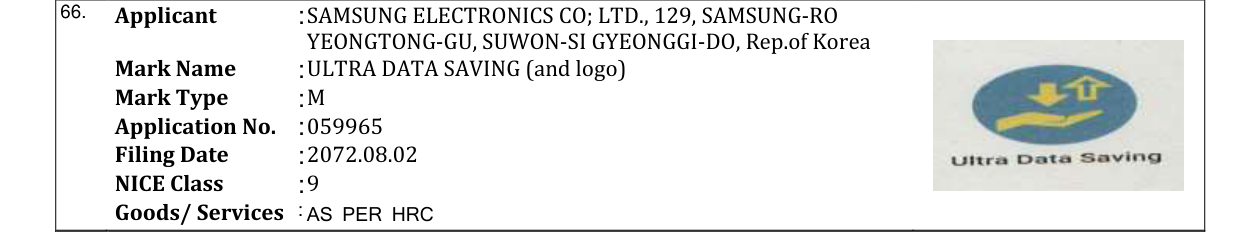 Original bulletin entry for ULTRA DATA SAVING (and logo)
