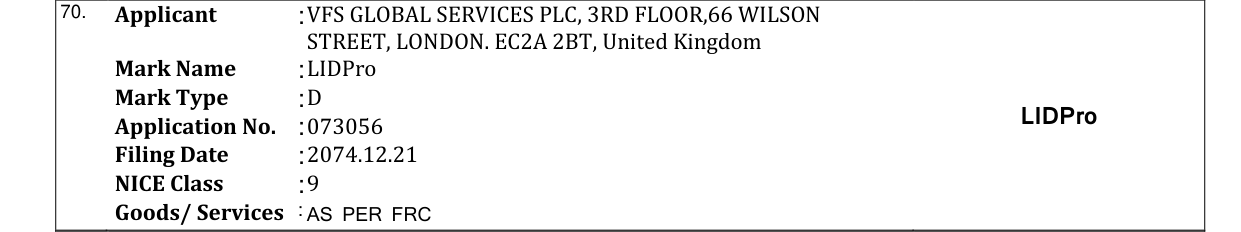 Original bulletin entry for LIDPro