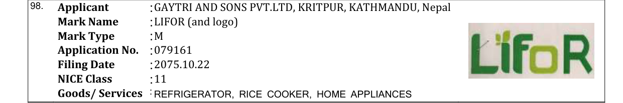 Original bulletin entry for LIFOR (and logo)