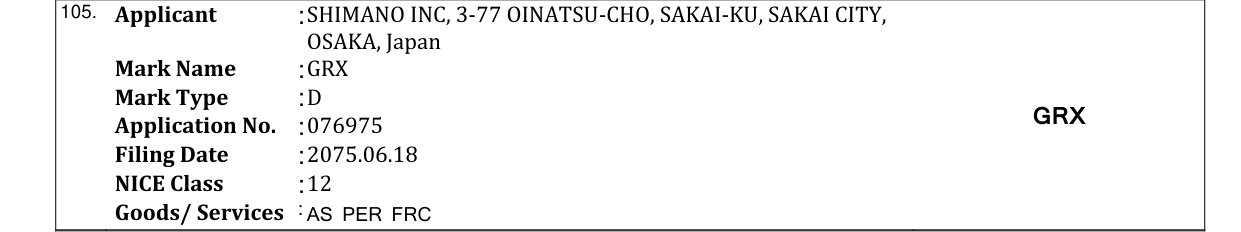 Original bulletin entry for GRX