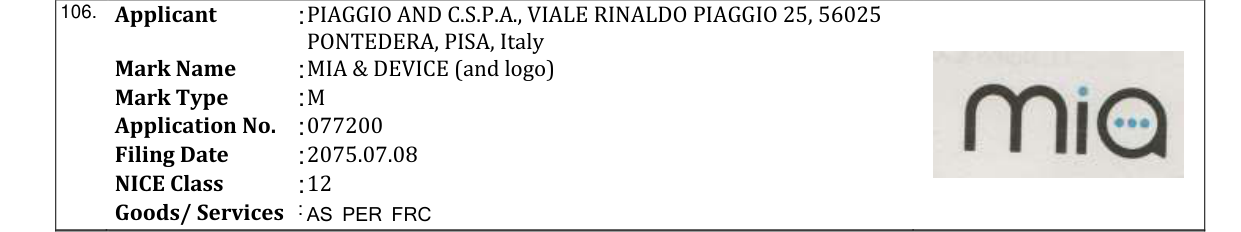 Original bulletin entry for MIA & DEVICE (and logo)