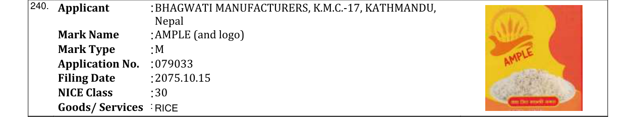 Original bulletin entry for AMPLE (and logo)
