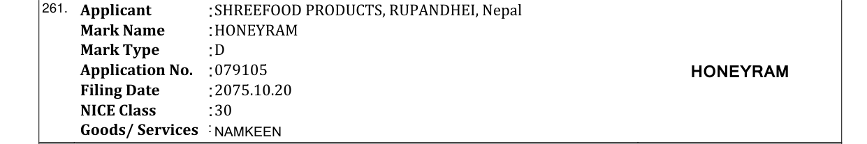 Original bulletin entry for HONEYRAM