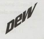 DEW (Stylized) (and logo) trademark logo