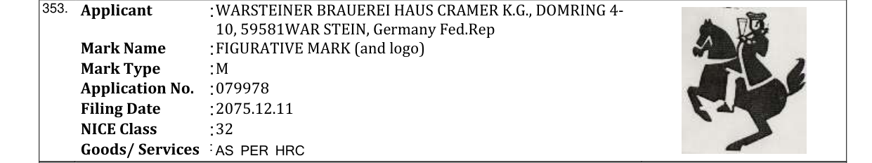 Original bulletin entry for FIGURATIVE MARK (and logo)