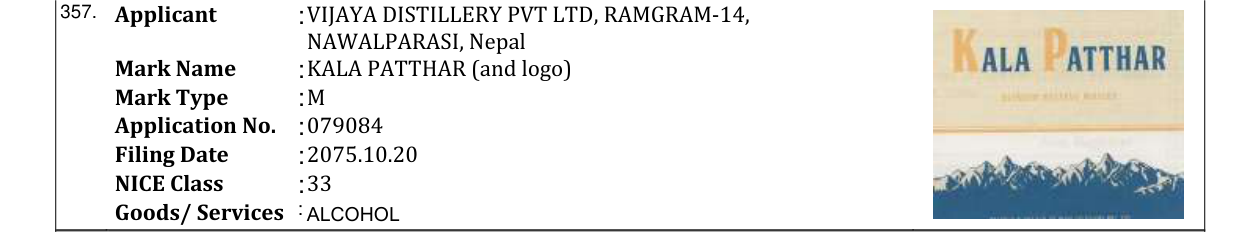 Original bulletin entry for KALA PATTHAR (and logo)