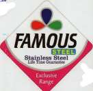 FAMOUS STEEL (and logo) trademark logo