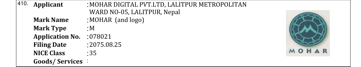 Original bulletin entry for MOHAR (and logo)