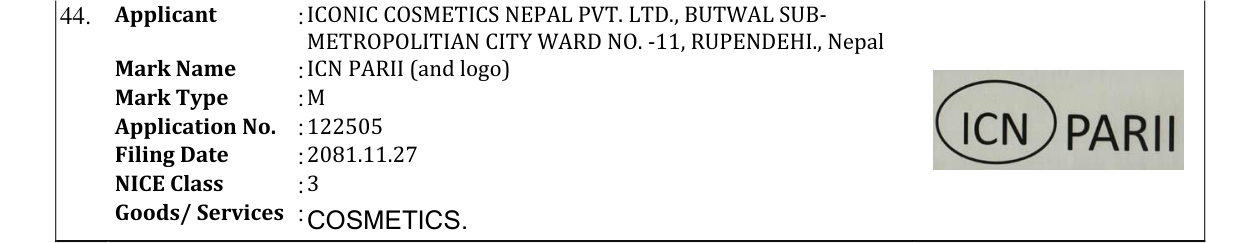 Original bulletin entry for ICN PARII (and logo)