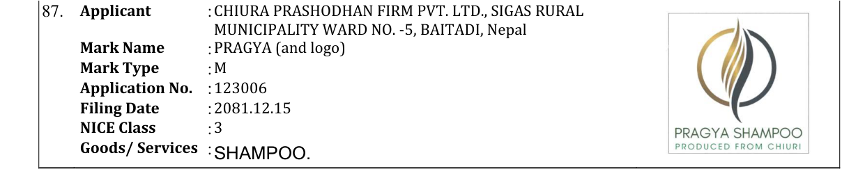 Original bulletin entry for PRAGYA (and logo)