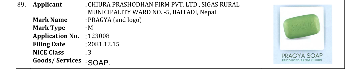 Original bulletin entry for PRAGYA (and logo)