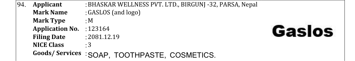 Original bulletin entry for GASLOS (and logo)