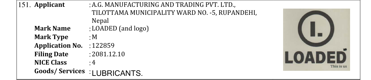 Original bulletin entry for LOADED (and logo)
