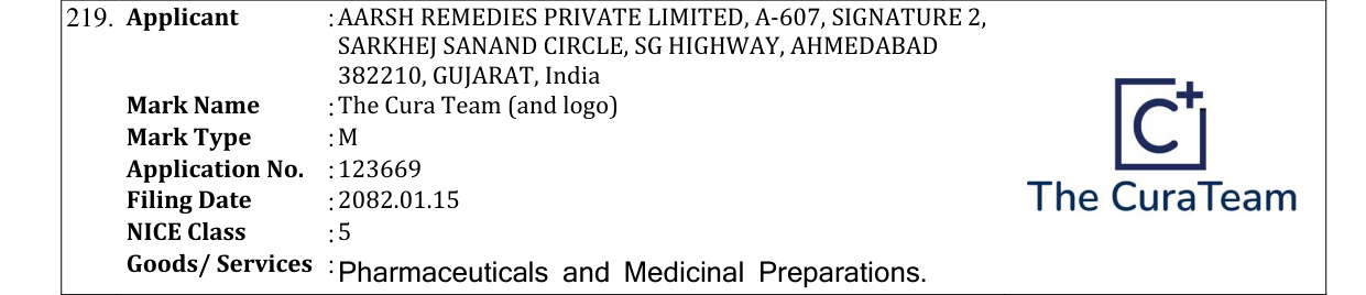 Original bulletin entry for The Cura Team (and logo)