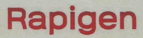 Rapigen (and logo) trademark logo