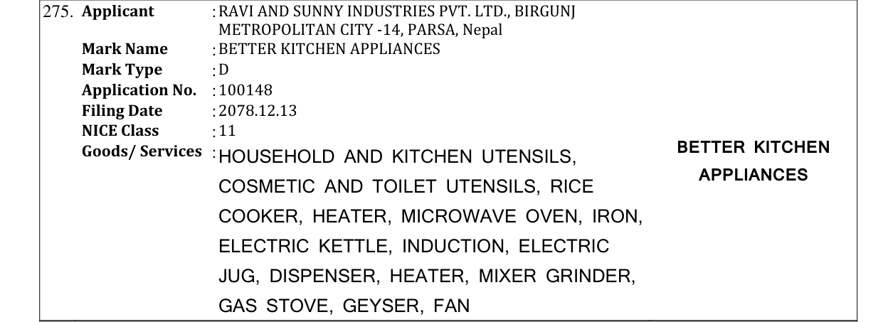 Original bulletin entry for BETTER KITCHEN APPLIANCES